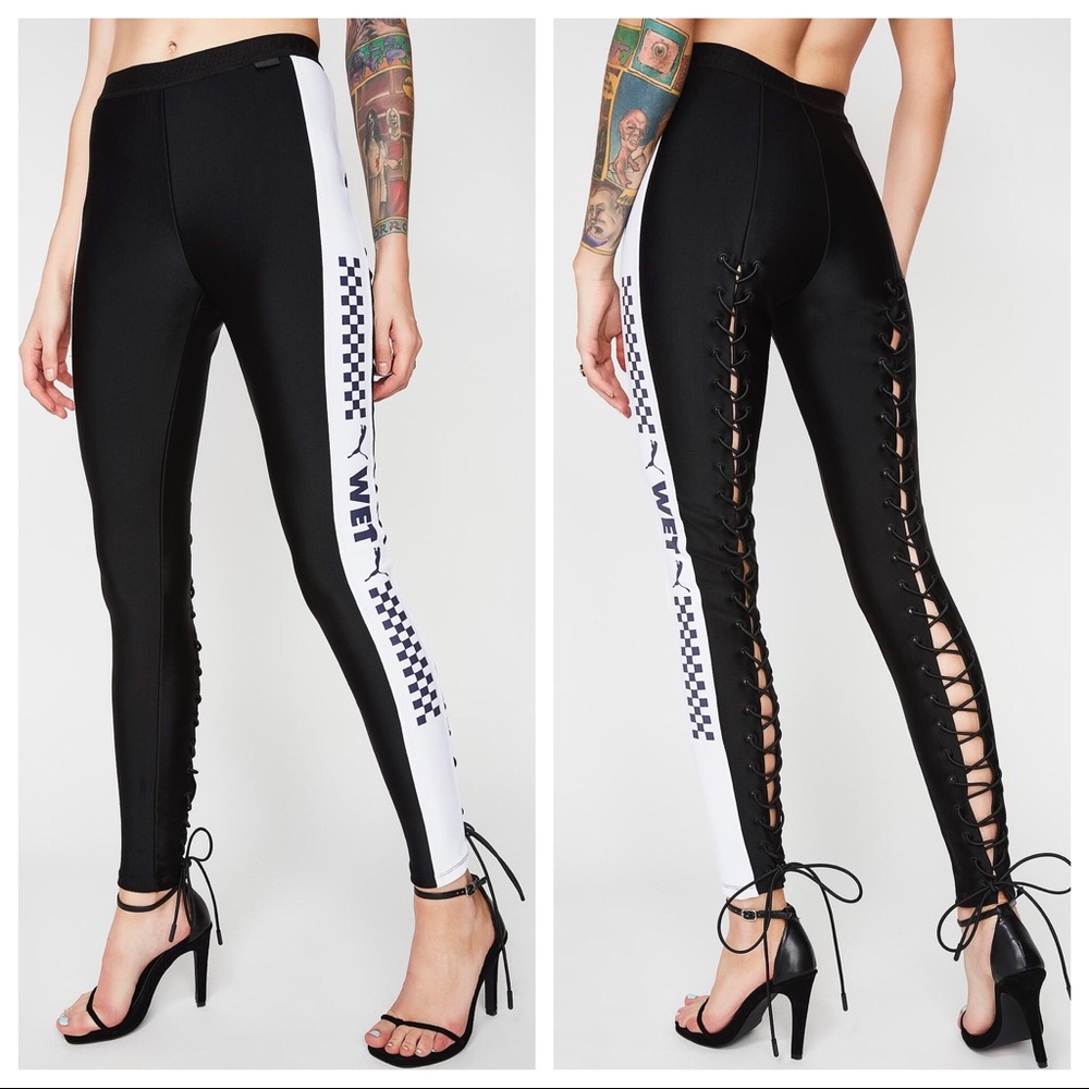 Rihanna FENTY Puma Leggings Back Lace-Up NWT - Picture 2 of 6